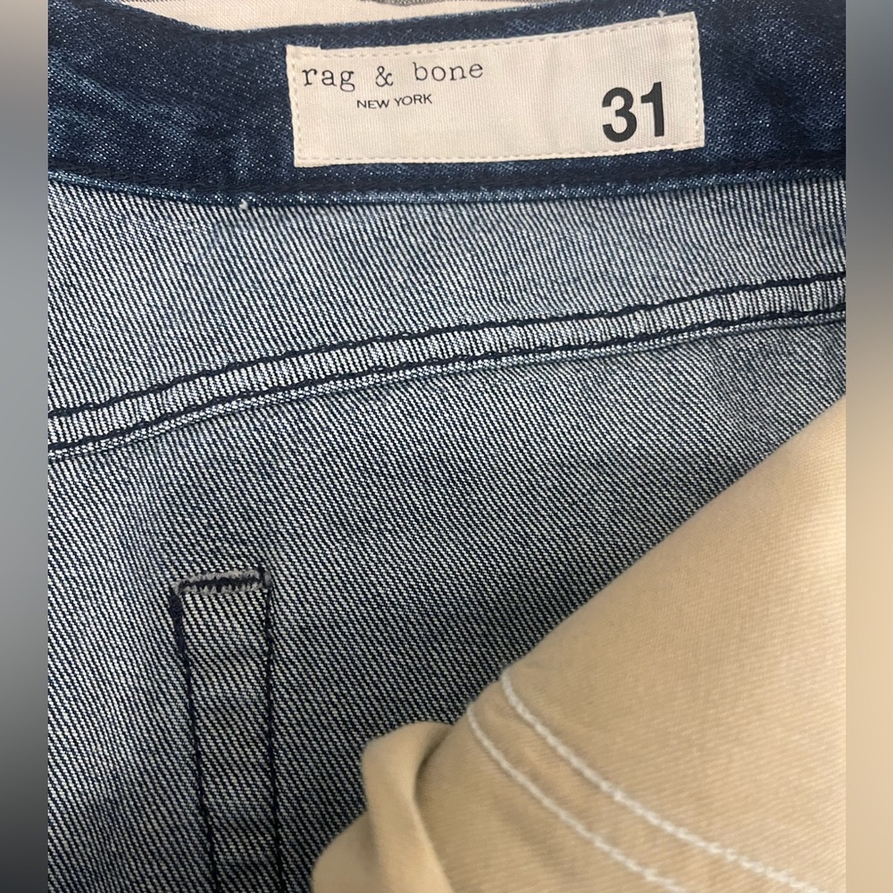 NWT Rag & Bone Sukato Denim Skirt Featuring a Frayed Step Hem Size 31 - Picture 12 of 16